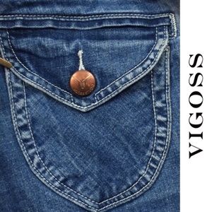 Vigoss Studio Boot Cut Distressed Jeans Sz 26 1/2